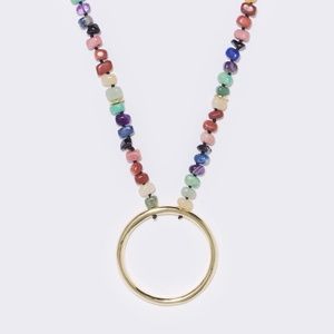 BIMBA Y LOLA MULTICOLOR STONES PENDANT NECKLACE